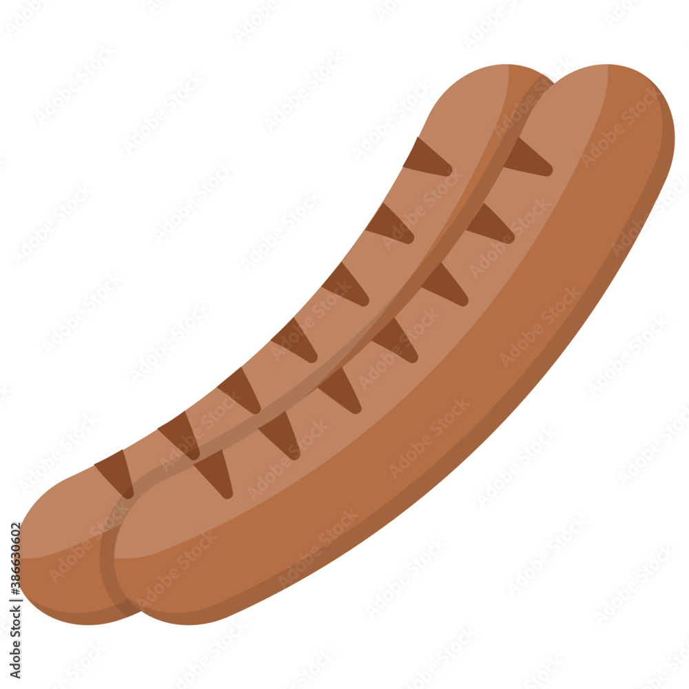 Meat sausage with added spices depicting hot dog used in sandwiches and burgers
Meat sausage with added spices depicting hot dog used in sandwiches and burgers
