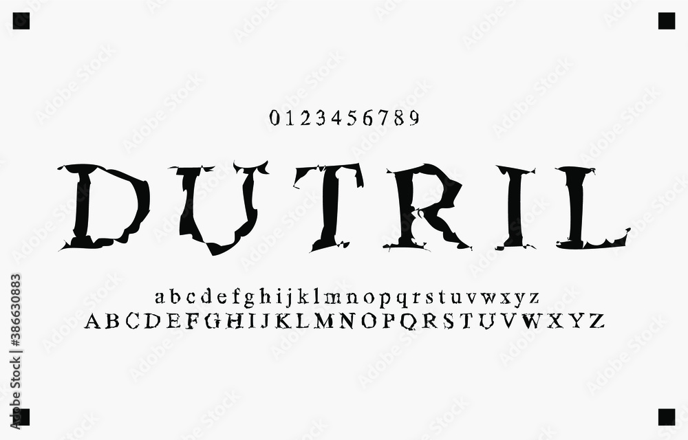Text Lettering Monocrome Alphabet letters font and number. Classic Lettering Monochrome Design ...