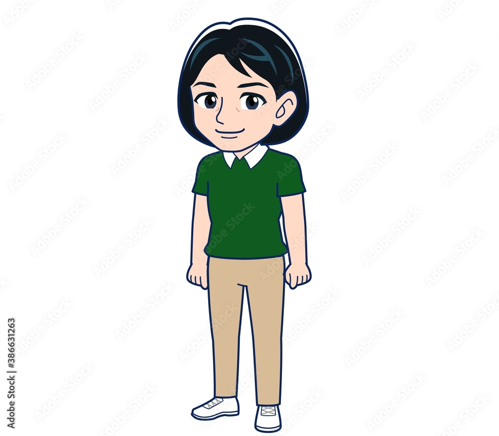 Beautiful woman in a green clothes