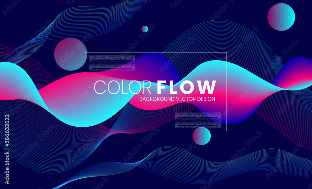 Trendy abstract fluid flow colorful background vector