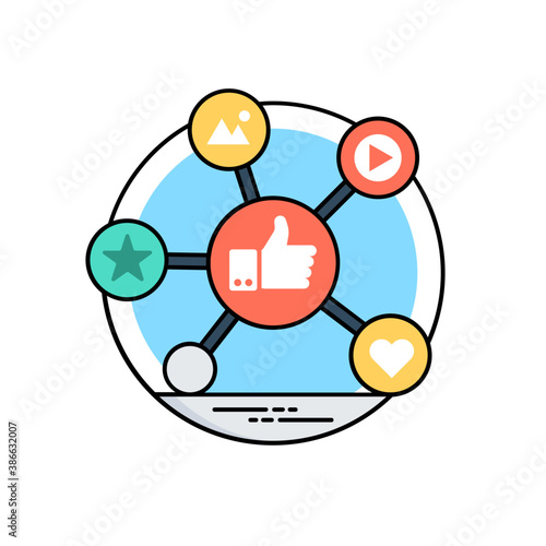 
A web page with different social apps open for interaction with people representing social network 

