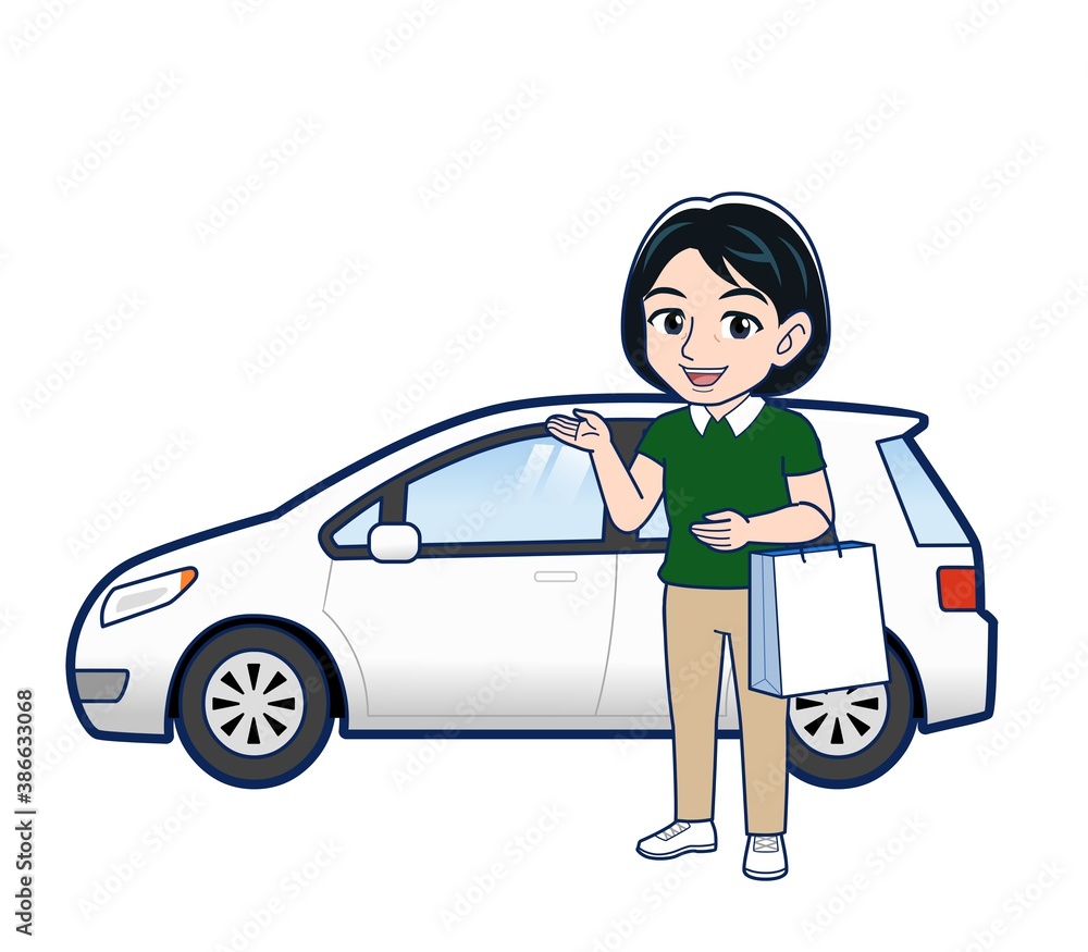 Beautiful woman in a green clothes