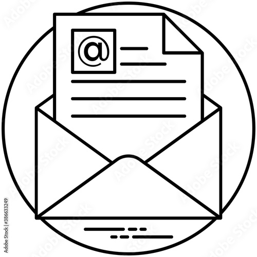 
An icon showing web document inside envelope seems to be sending somewhere representing the concept of email. 
