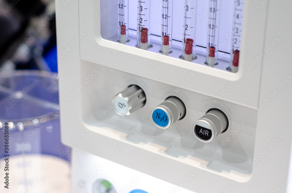 Close-up of anesthesia machine in the hospital. ALV apparatuses Close-up of anesthesia machine in the hospital. ALV apparatuses