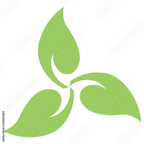 
Three leaves with one clearly visible vein offering elm leave icon
