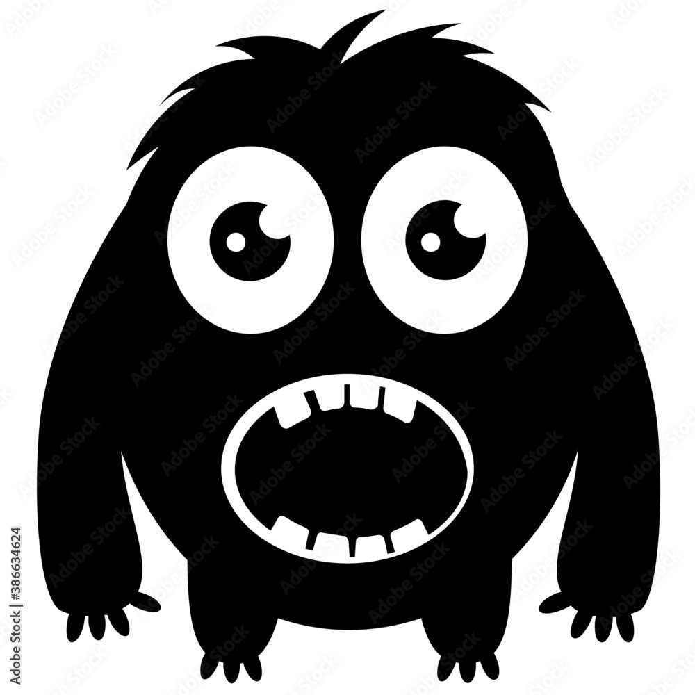 Fototapeta premium A pink colored horrible faced creature with bulging eyes and big teeth and unusual body characterizing the oddball monster 