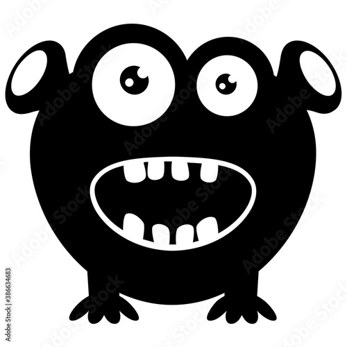 
A pink colored horrible faced creature with bulging eyes and big teeth and unusual body characterizing the oddball monster 
