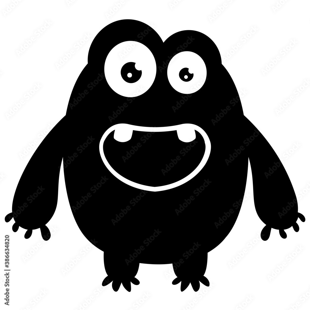 Obraz premium A pink colored horrible faced creature with bulging eyes and big teeth and unusual body characterizing the oddball monster 