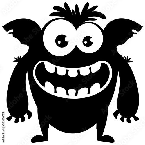 
A pink colored horrible faced creature with bulging eyes and big teeth and unusual body characterizing the oddball monster 
