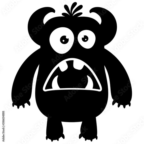 
A pink colored horrible faced creature with bulging eyes and big teeth and unusual body characterizing the oddball monster 
