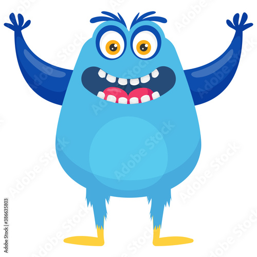 
A small horrifying creature with bulging eyes, horns and up hands representing alien victory monster 
