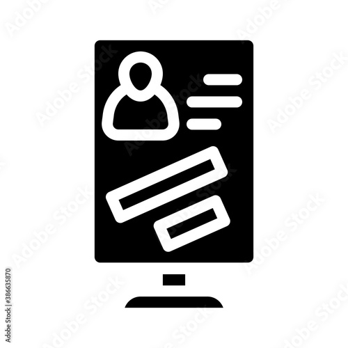 citylight banner with candidate glyph icon vector illustration