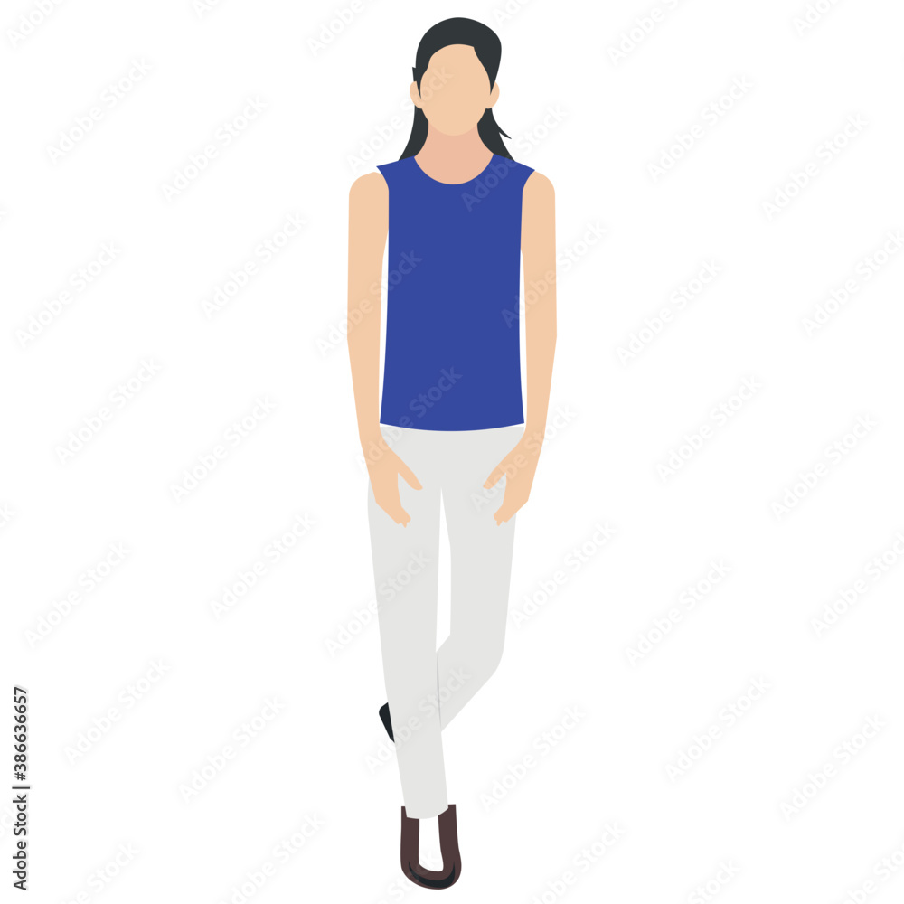 Fototapeta premium Decently dressed lady with decent hairstyle denoting instructor 