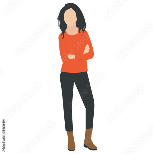 
Decently dressed lady with decent hairstyle denoting instructor 
