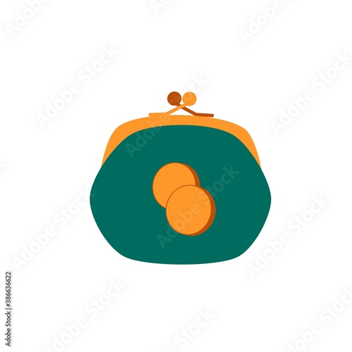 Coin purse, wallet. Vector illustration in flat style