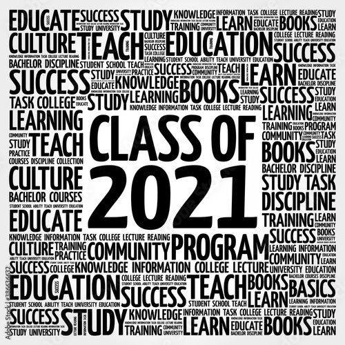 CLASS OF 2021 word cloud collage, education concept background