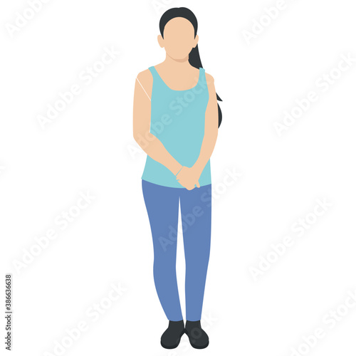 
Decently dressed lady with decent hairstyle denoting instructor 
