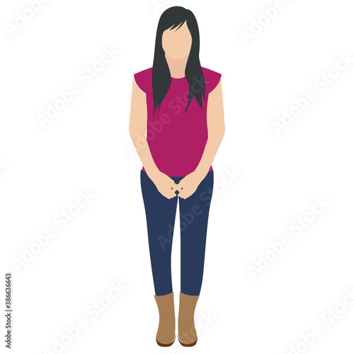 
Decently dressed lady with decent hairstyle denoting instructor 
