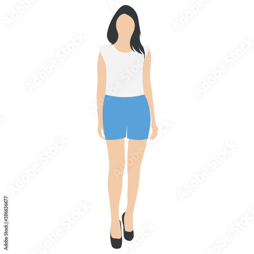 
Decently dressed lady with decent hairstyle denoting instructor 
