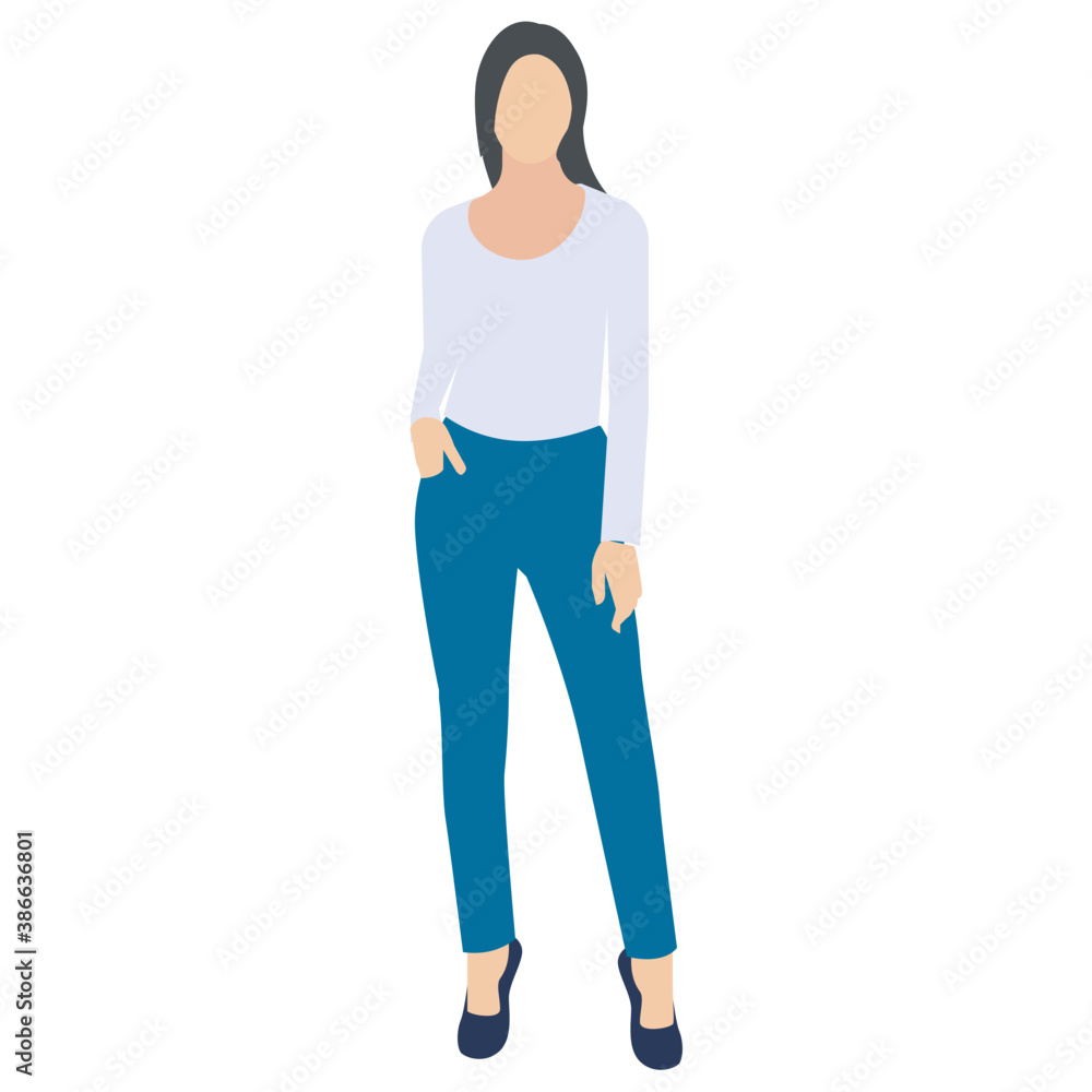 Fototapeta premium Young girl in casual dressing with tied hand denoting school girl 