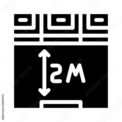 keeping distance glyph icon vector illustration sign