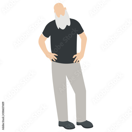 
Man wearing half sleeves shirt, tight jeans and joggers standing in akimbo pose 
