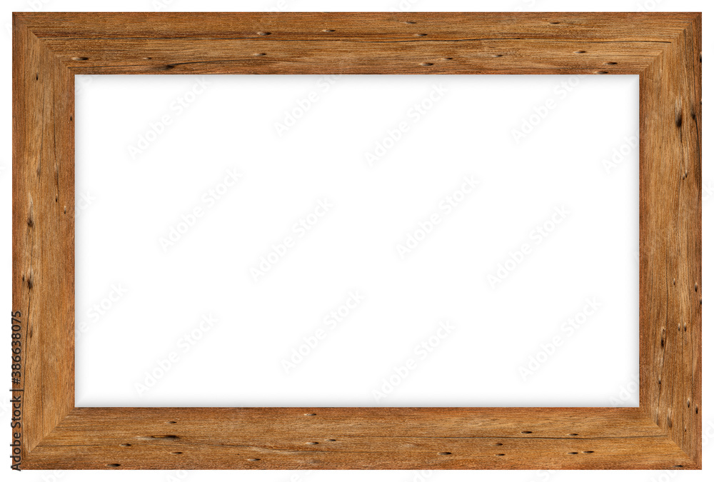 Wooden picture frame isolated on white background with clipping path Wooden picture frame isolated on white background with clipping path