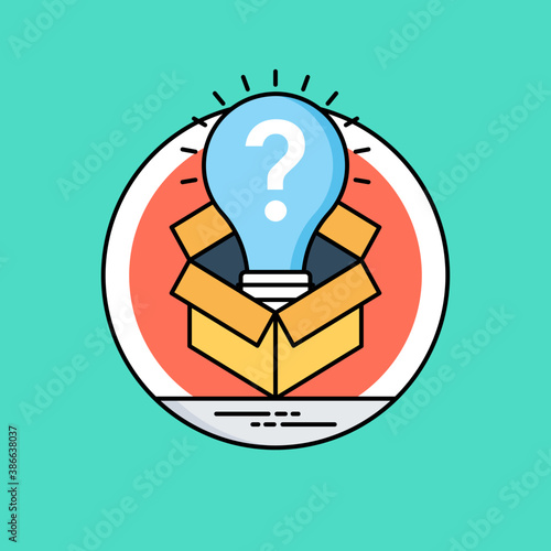 
Light bulb inside cog in human head is icon of creative mind 
