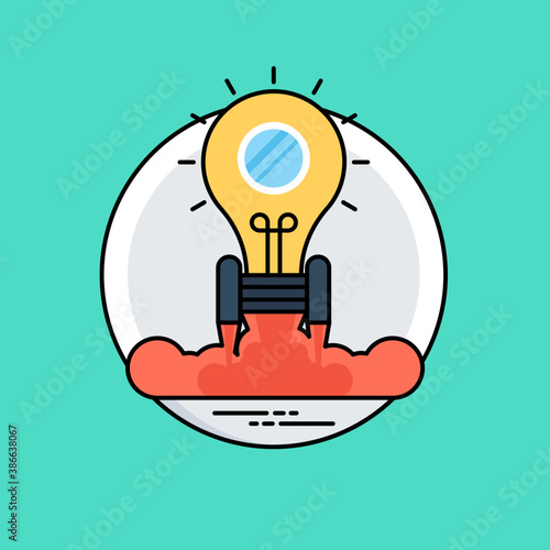 
Light bulb inside cog in human head is icon of creative mind 

