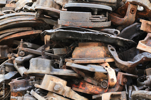 Many old automotive spare parts,Machine parts