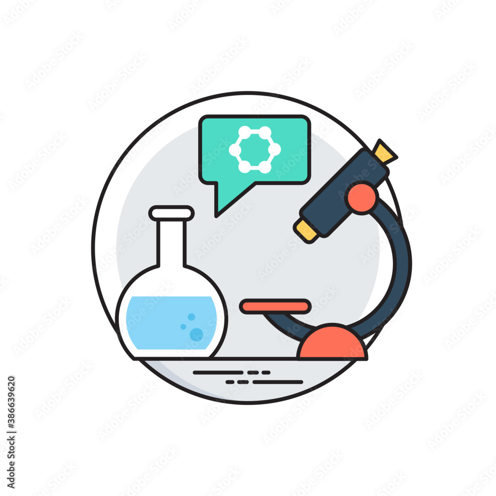 A laboratory flask in flask clamp stand along with a hand pouring chemical into flask, lab experiment icon
A laboratory flask in flask clamp stand along with a hand pouring chemical into flask, lab experiment icon