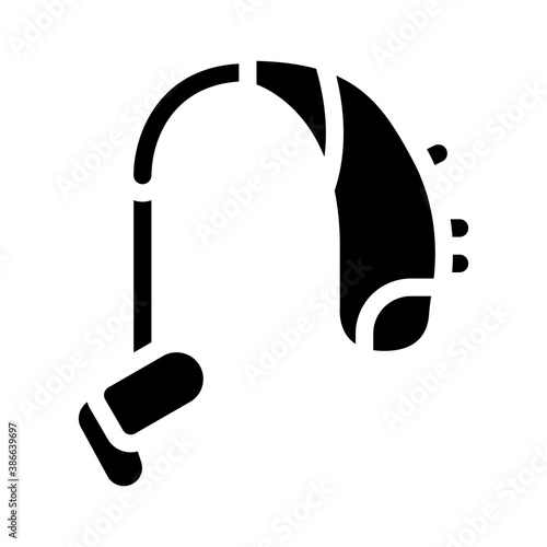hearing aid gadget glyph icon vector illustration