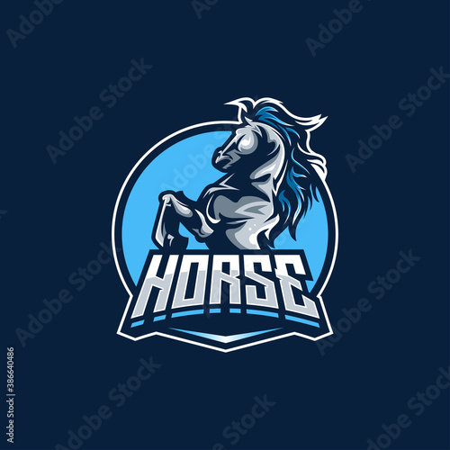 Horse Mascot Logo gaming stallion