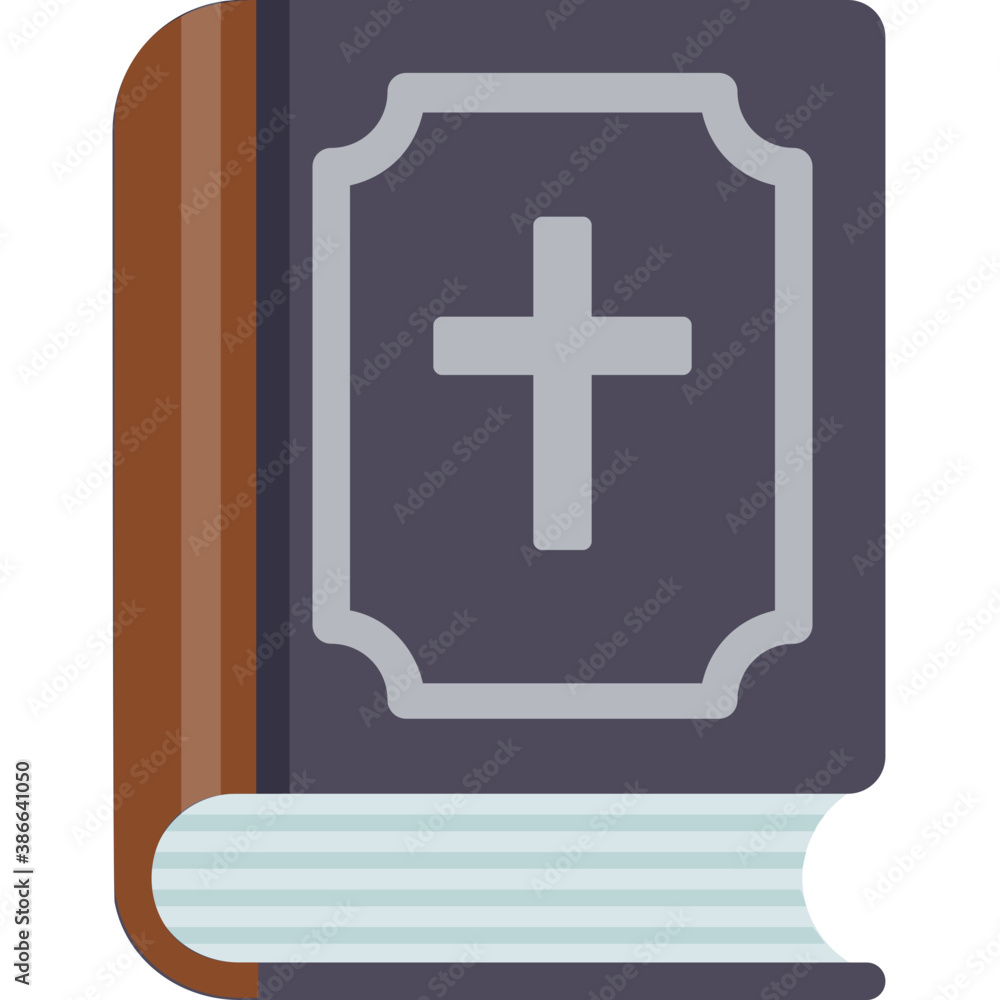 Obraz premium A book with christian cross sign denoting holy book bible icon 