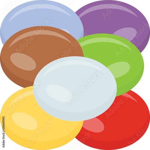 
Round shaped small colorful sweet balls symbolizing candies 
