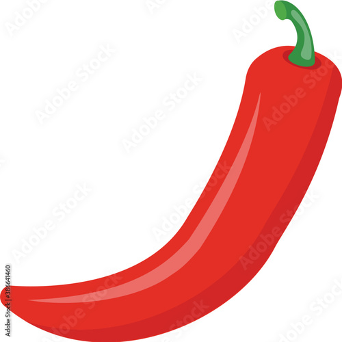 
A red colored spicy food ingredient in vegetable family with green tip, chili
