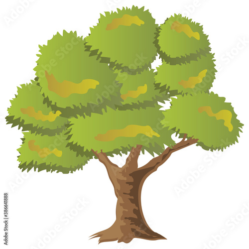 
Chestnut tree, spreading trees flat icon
