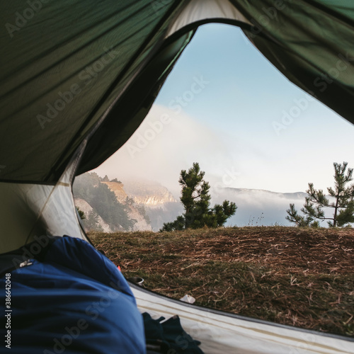 tent in the mountains