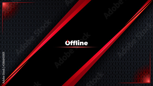 Currently offline twitch banner background vector template for gamers