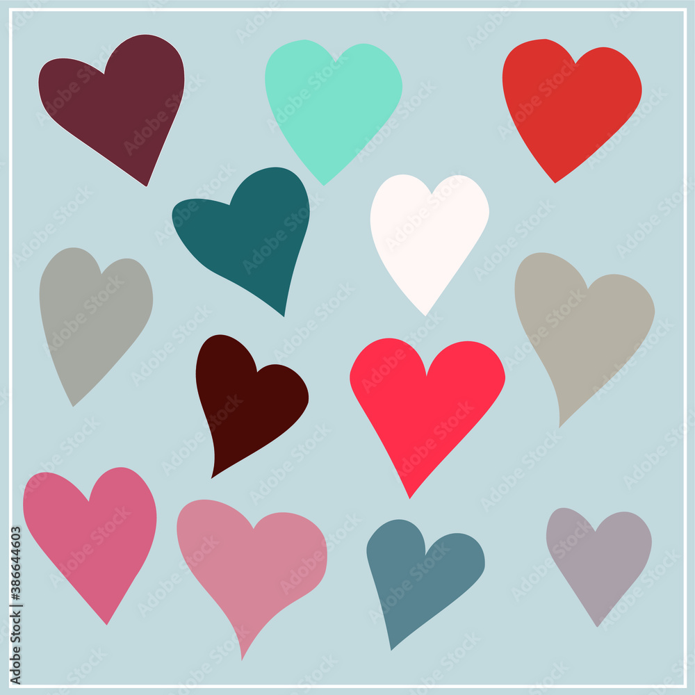 Heart. Colorful hearts for decoration. Love. Icons and symbols. Isolated vector image.