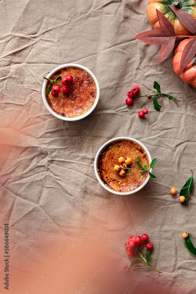 French classical dessert with pumpkin