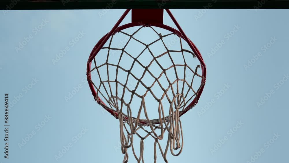Basketball ball hits the ring, goal Basketball ball hits the ring, goal