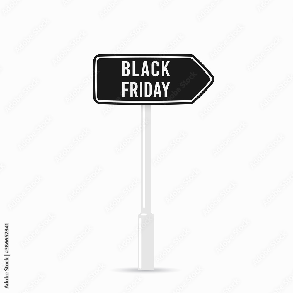 Black Friday sale black sign. Vector illustration