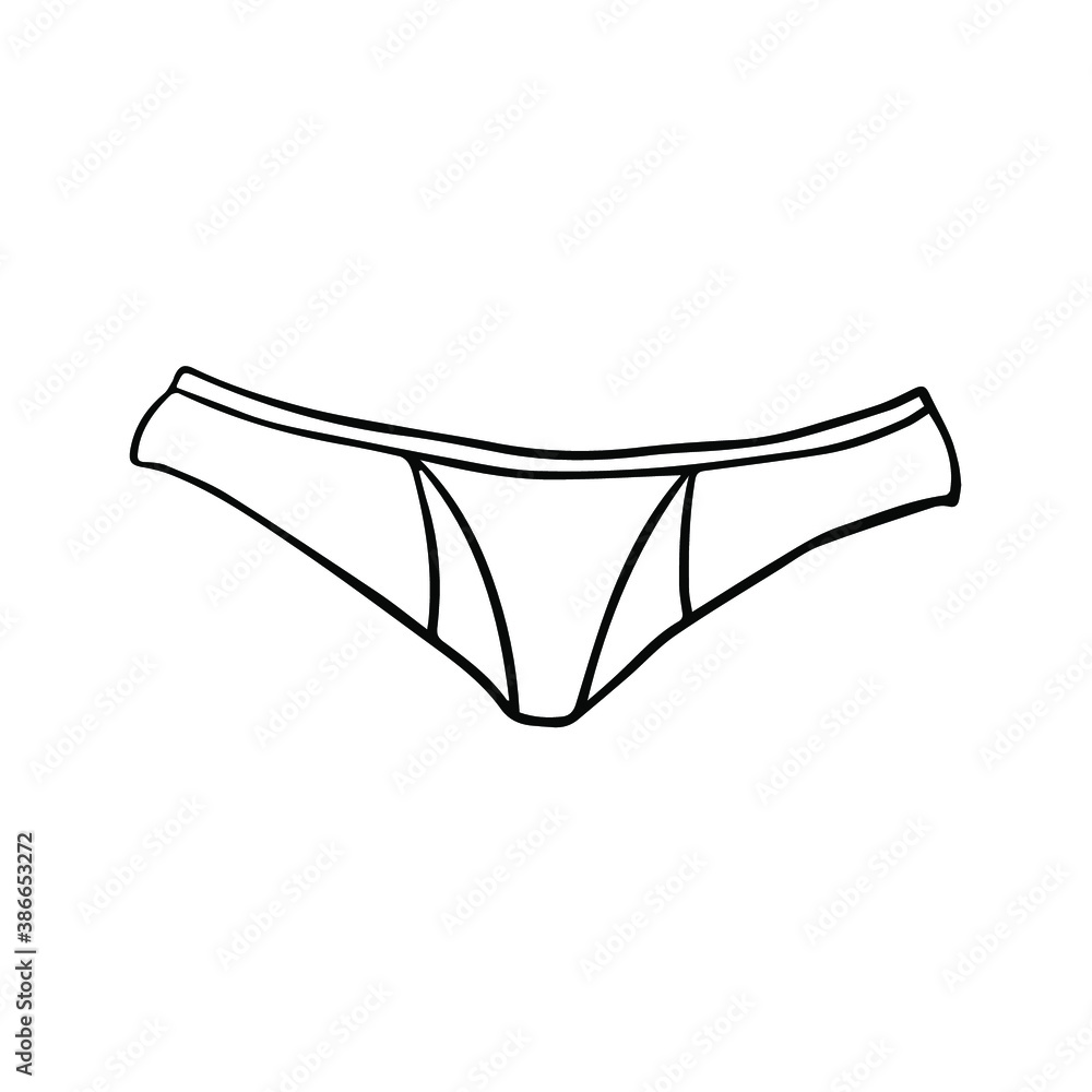 Comfortable women's panties. Vector sketch for design. Comfortable women's panties. Vector sketch for design.