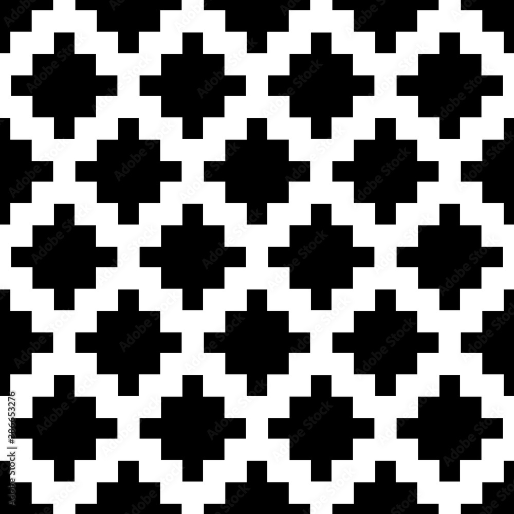 Inca crosses seamless pattern. Ethnic ornament. Folk background. Geometric wallpaper. Cross shapes image. Tribal motif. Ancient mosaic. Vector work. Digital paper, web design, textile print, abstract