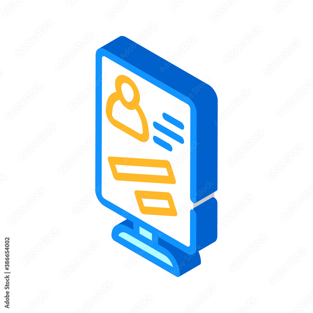citylight banner with candidate isometric icon vector illustration citylight banner with candidate isometric icon vector illustration