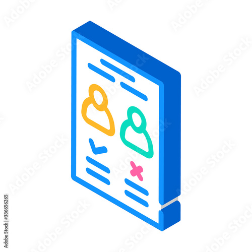 candidate choose ballot isometric icon vector illustration