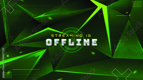 Abstract Green Futuristic Gaming Background for offline twitch stream 