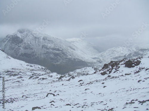 Cumbrian Mountains, covered in snow