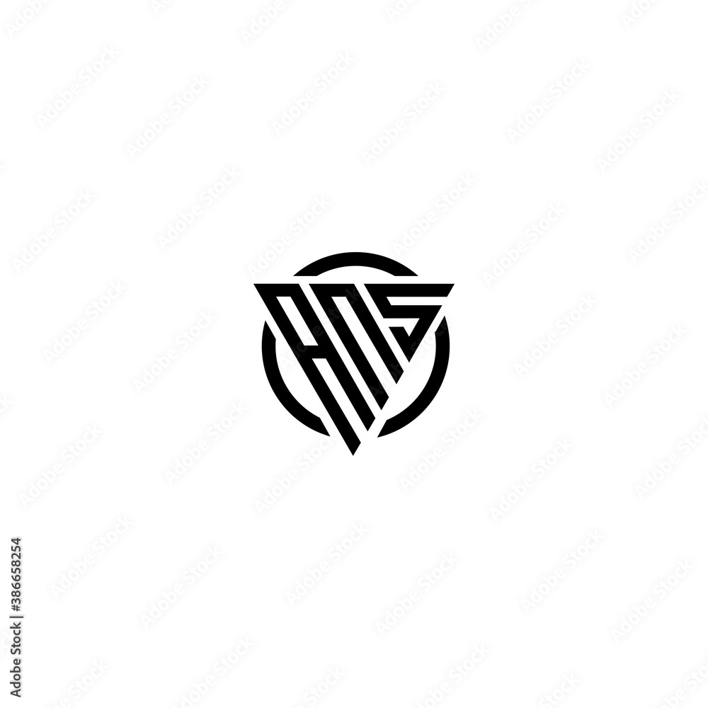 Initial letter ANS triangle monogram clean modern simple logo Initial letter ANS triangle monogram clean modern simple logo
